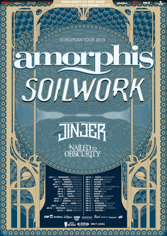 Flyer Amorphis/Soilwork European Tour 2019